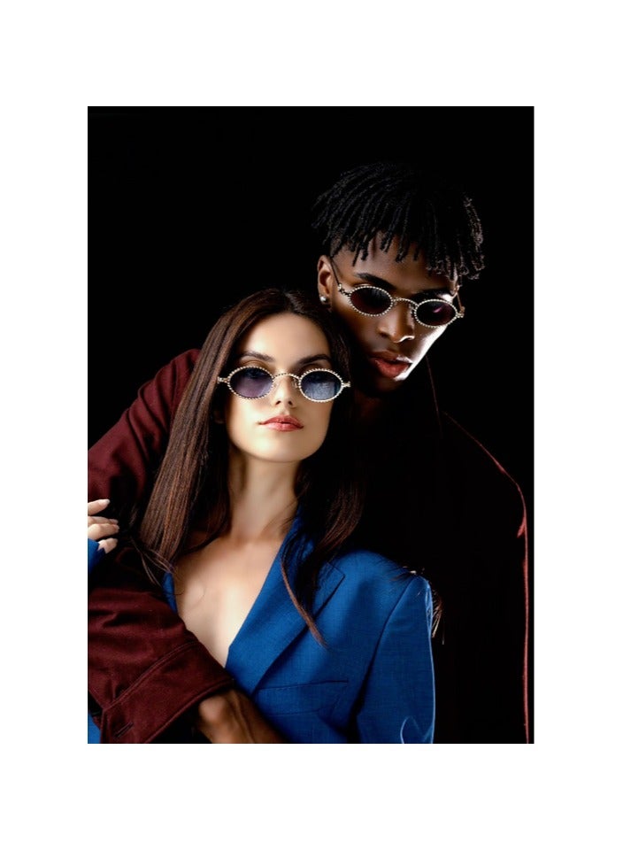 SOL.K Ruxi-K Radiant Purple Lense Eyewear - Luxurious Gold Stainless Steel Frame with Swarovski Diamonds & 400 UV Protection - Stylish Gradient Purple Lenses, 1-Year Warranty - Image 5