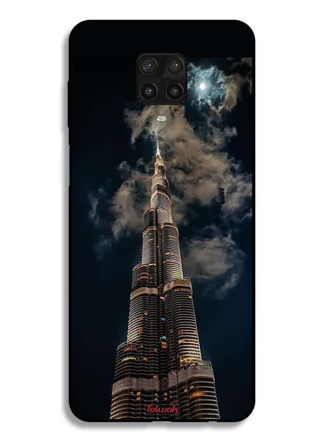 Tolwak Xiaomi Redmi Note 9 Pro Protective Case Cover Burj Khalifa In Night - Image 2