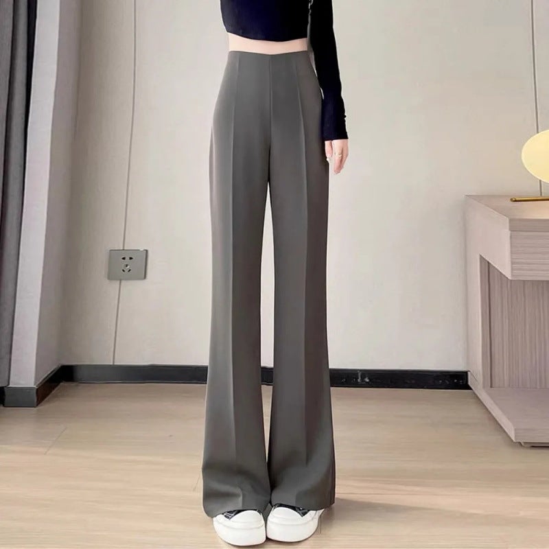 Narrow Wide Leg Pants Women'S Summer 2023 New Style Pants For Small Men Draped Straight Pants Loose High Waist Micro-Lara Pants - Image 2