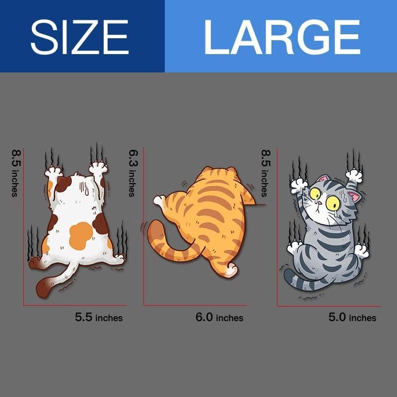 Fsforcar Scratch Cat Vinyl Car Sticker - Funny Bumper Decal for Auto, Truck, Motorcycle, Wall, Window (Large) - Image 5