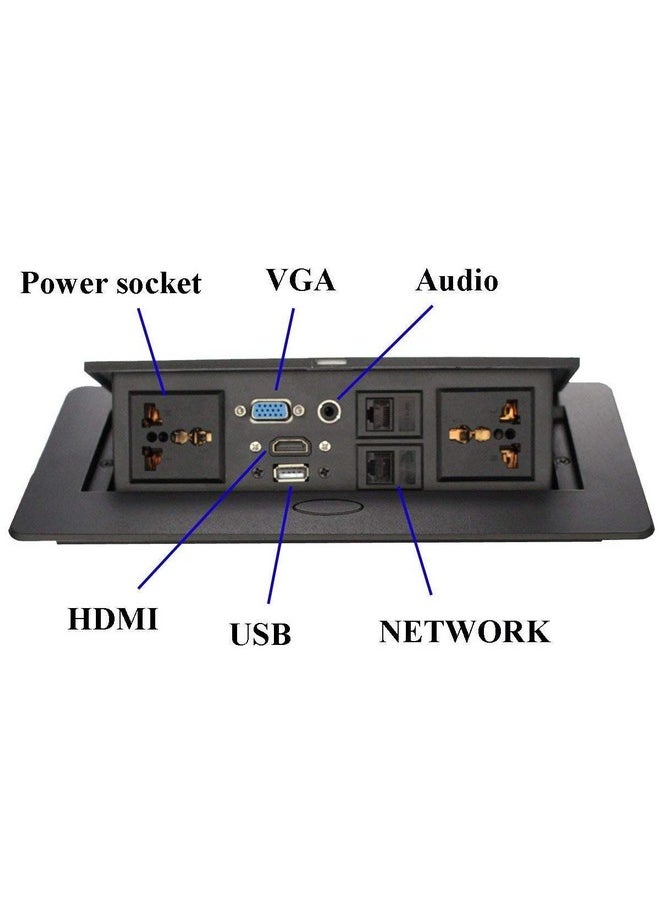 كول كولد صندوق منبثق للكابل الهيدروليكي مع موصل Hdmi موصل Vga موصل الصوت منفذ Lan منافذ الطاقة ومنفذ USB (10 وحدات فقط متوفرة باللون الأسود)  - Image 2