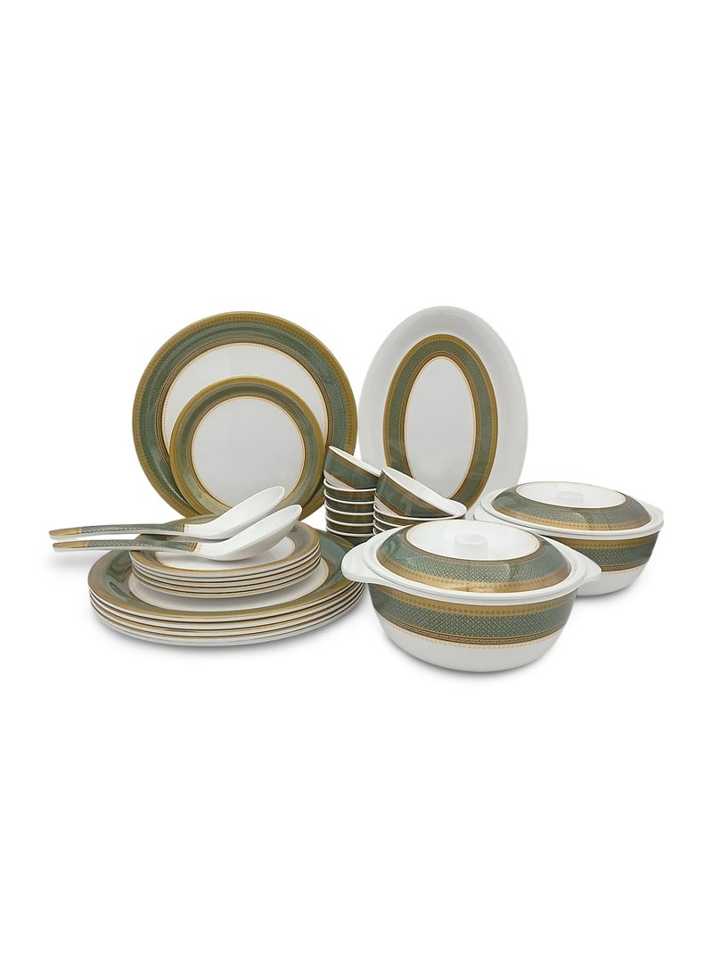 Superware SUPERWARE | Food Grade Melamine | Dinner Set - Bridal Green (31 pcs.) | Dinnerware, Tableware, Stain Free, Glazed Finish  - Image 1