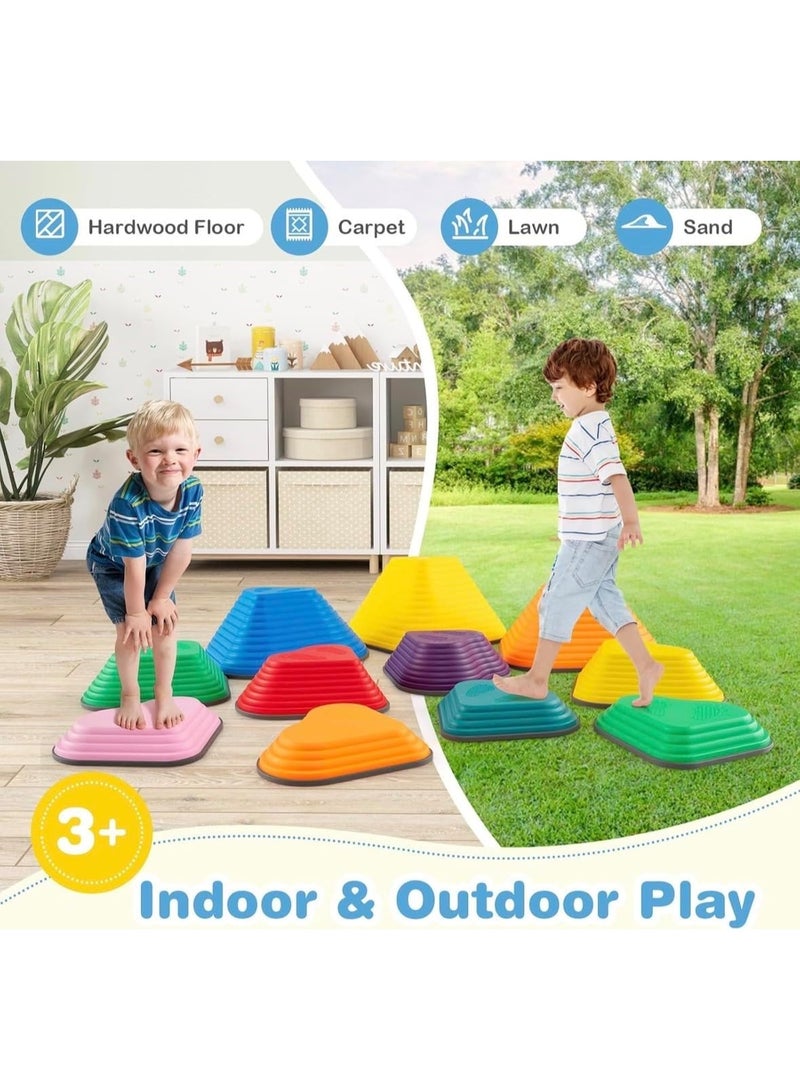 Therapy Shop Balance Stepping Stones for Kids and Adults, 6-Piece Colorful Non-Slip Sensory Balance Pods, Stackable Obstacle Course Equipment for Coordination, Agility, and Motor Skills - Image 3
