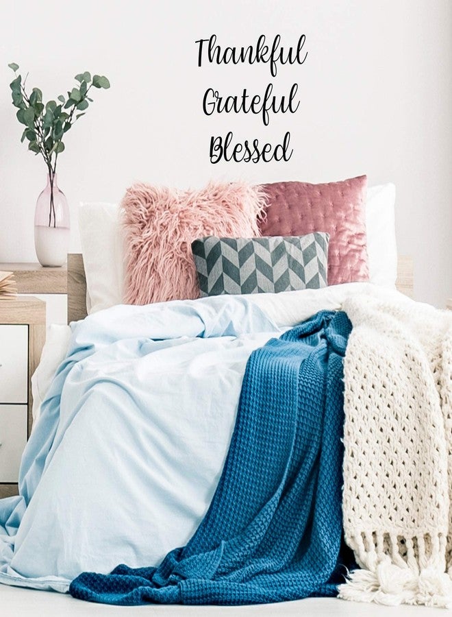 Printique Vinyl Wall Art Decal - Thankful Grateful Blessed - 18.5" x 22" - Modern Inspirational Optimism Quote for Home Office Bedroom Closet Living Room Classroom Apartment Decor (Black) - Image 2