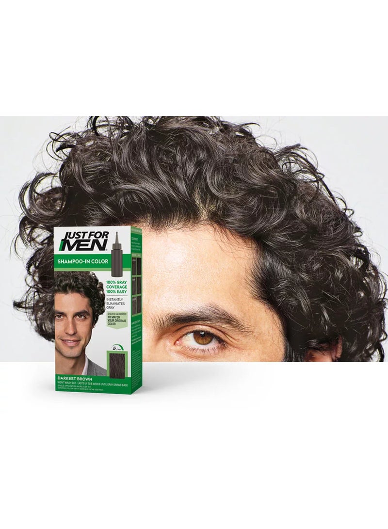 Just For Men Hair Color For Men – Darkest Brown, H-50, Natural-Looking Results, Grey Blending Hair Color With Aloe, Biotin, And Coconut Oil For Healthier Hair - Image 2
