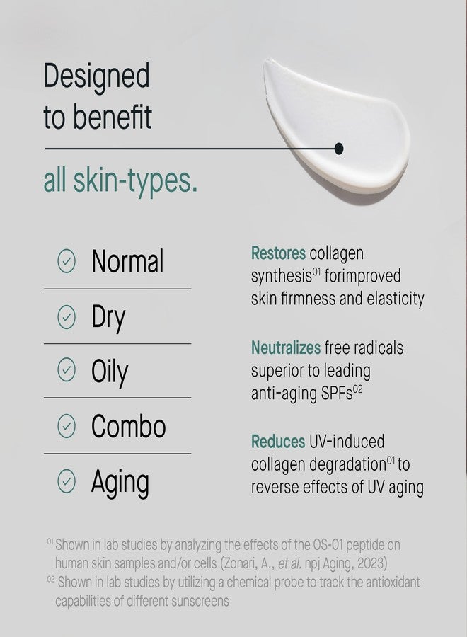 OneSkin FACE SPF OS-01 Peptide Broad Spectrum SPF 30+ Mineral Sunscreen- Scientifically Proven to Protect Skin from UV Aging, Includes Potent Antioxidants, For All Skin Types Including Sensitive Skin - Image 3