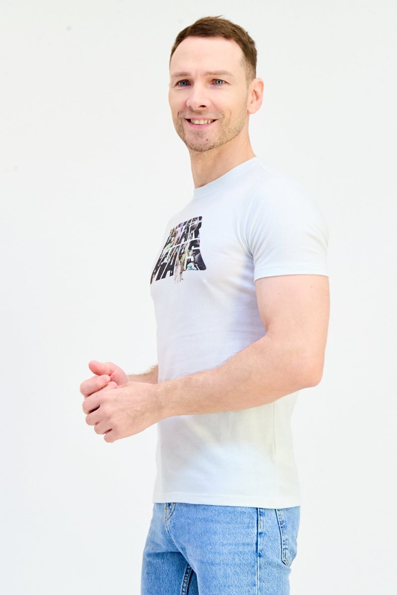 GAP Men Crew Neck Short Sleeve Graphic T Shirt, White - Image 3