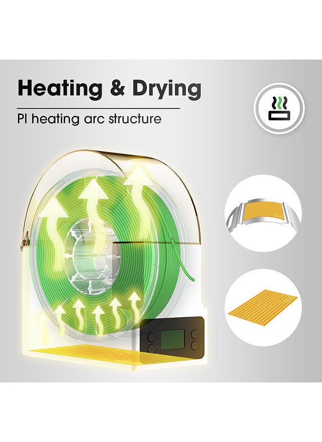eSUN - 3D Printer Filament Dry Box 3D Filament Dryer Storage Box Dehydrator Spool Holder Keep Filament Dry Compatible with 1.75mm 2.85mm 3mm Filament PLA ABS PETG Nylon - Image 1