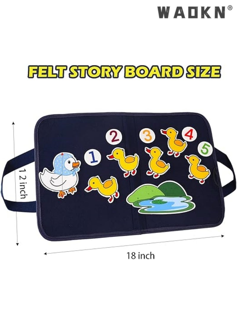 WAOKN 4 Pcs Felt Characters with Storage Bags, Fun Learning Activity Game Boards for Boys and Girls, Children's Puzzle Enlightenment Early Education Board  - Image 4