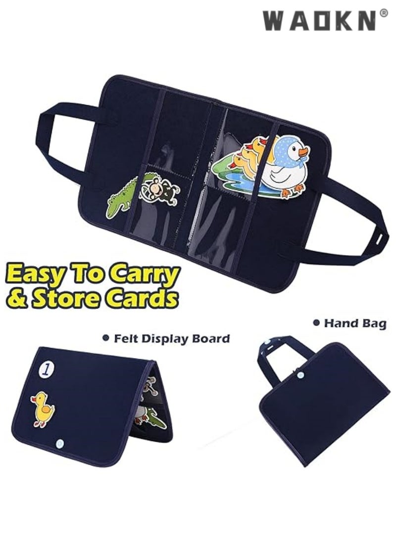 WAOKN 4 Pcs Felt Characters with Storage Bags, Fun Learning Activity Game Boards for Boys and Girls, Children's Puzzle Enlightenment Early Education Board  - Image 2