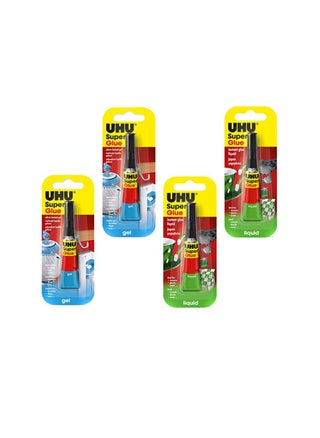 UHU SUPER GLUE LIQUID 3g,2PC + UHU SUPER GLUE GEL 2g, 2 PC SPECIAL PACK, 3g x 2 + 2g x 2, Ultra Fast And Strong Super Glue, Transparent - pzsku/Z53E0C885BCFFBCA904F2Z/45/1746220127/e56c714e-58b6-4b2f-bf48-e2a713d7ac63