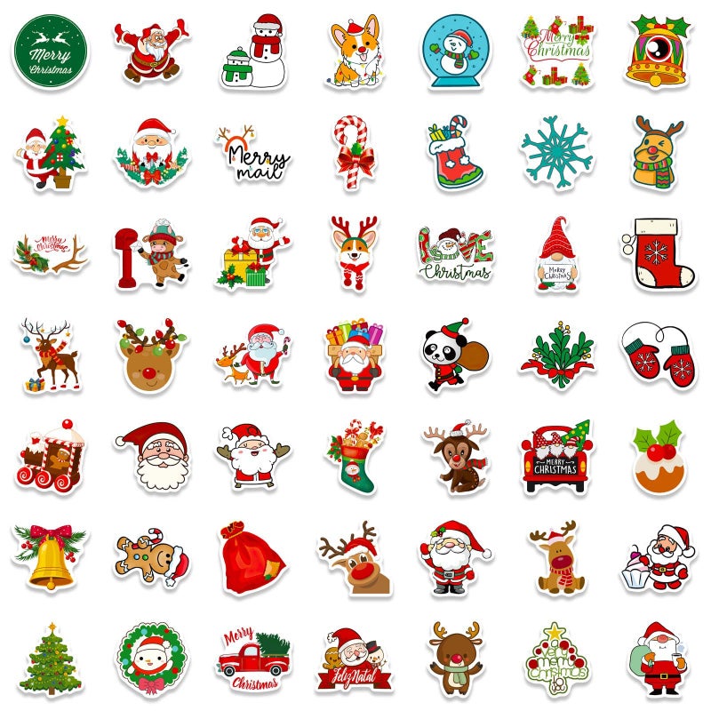 DothRayan Christmas Theme Stickers, 100Pcs Vinyl Waterproof Merry Christmas Stickers for Envelopes Gifts Tags Crafts Snowboard Decorations, Funny Christmas Holiday Party Favors for Kids Teens Aduts - Image 3