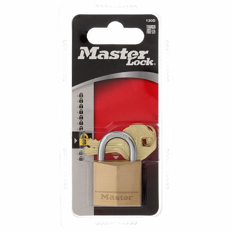 Master Lock Master Lock 130D Solid Brass Padlock, 1-3/16-inch  - Image 5