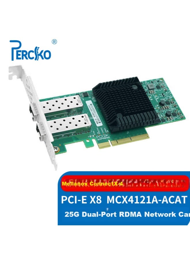 Percko Milestone 25G Network Card X4 Chip Compatible With Mcx4121A-Acat Fiber Network Card E810 Network Card Xxvda2 Dual Port 40G Network Card Xl710-Qda2 Server Rdma - Image 1