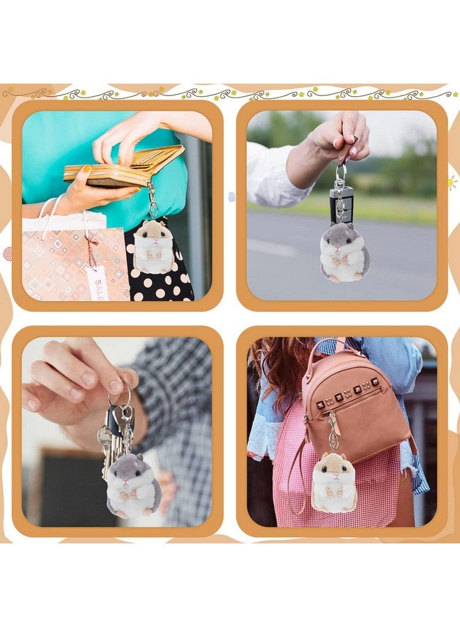 RAYNAG Set Of 2 Cute Hamster Plush Keychains Stuffed Animals Keyring Charm Handbag Pendant, A  - Image 5