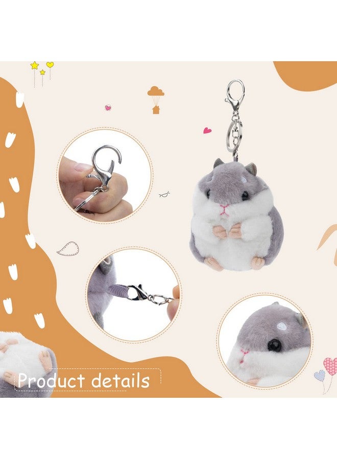 RAYNAG Set Of 2 Cute Hamster Plush Keychains Stuffed Animals Keyring Charm Handbag Pendant, A  - Image 4