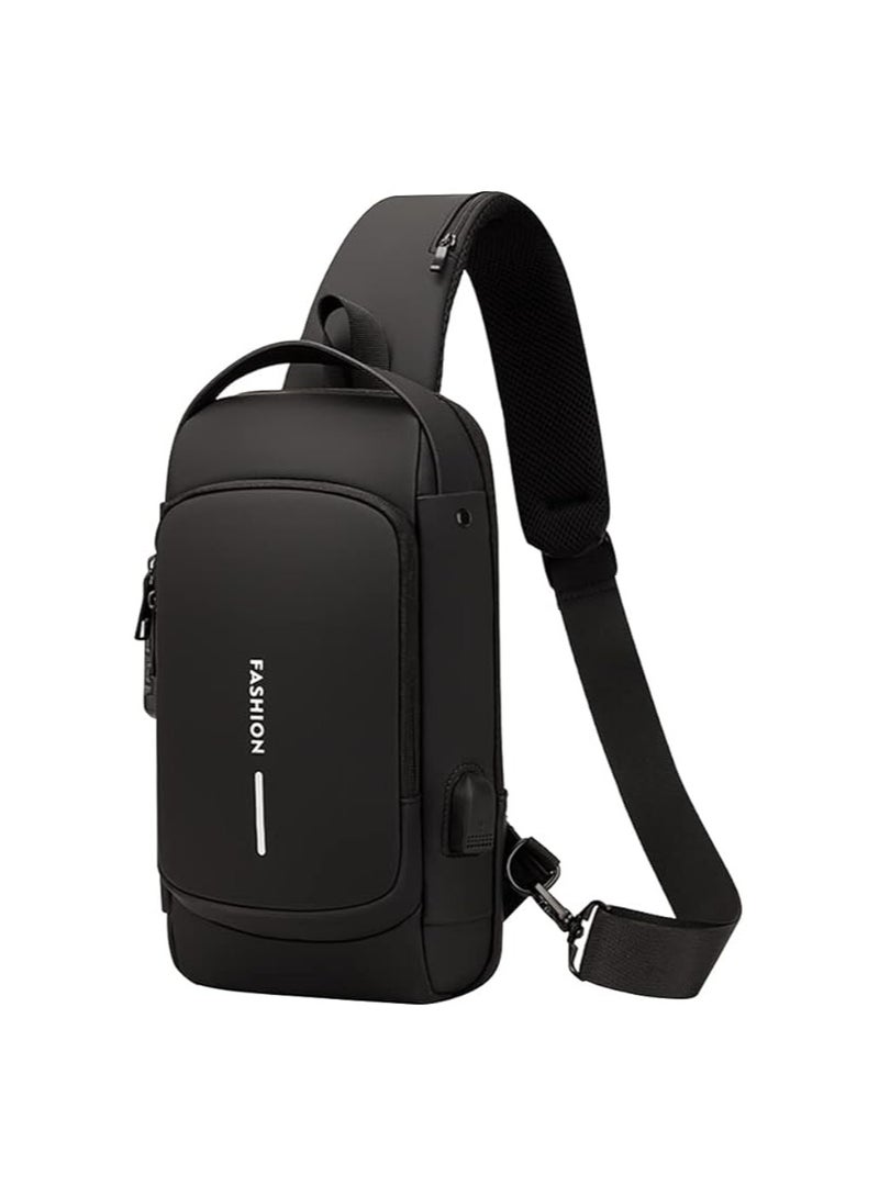 شنطة كتف رياضية مضادة للسرقة بمنفذ شحن USB مقاومة للماء ومضادة شنط كروس يومية للصدر من سيفل عدد 1 - Image 1