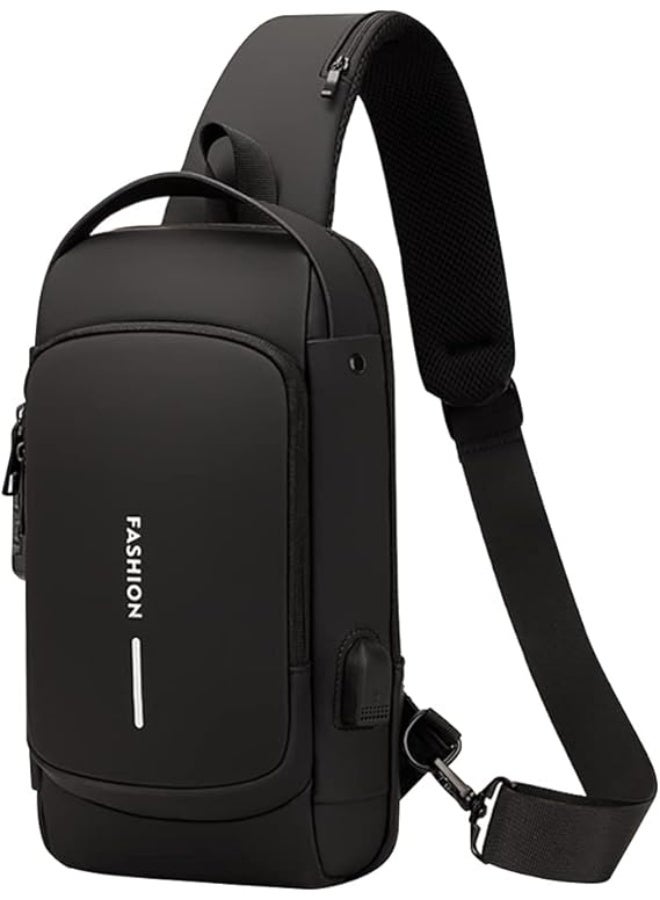 شنطة كتف رياضية مضادة للسرقة بمنفذ شحن USB مقاومة للماء ومضادة شنط كروس يومية للصدر من سيفل عدد 1 - Image 4