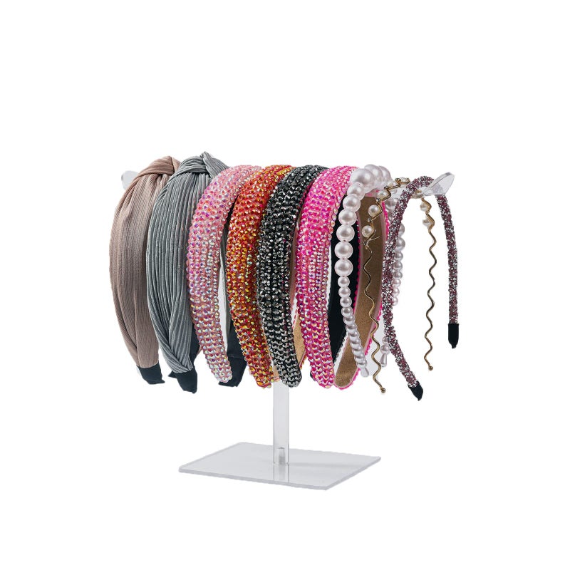LOVNFC Headband Holder, Hair Accessories Organizer Acrylic Clear Hairband Hair Hoop Display Stand with for Girls Women - Image 1