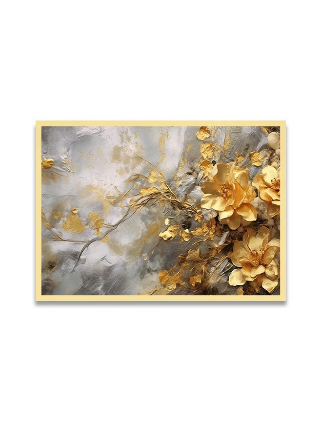 ماركتنا لوحة جدارية قماشية فنية لتزيين الحائط بتصميم تجريدي مع برواز ذهبي مجوف مقاس120x80سم قطعة واحدة - Image 2