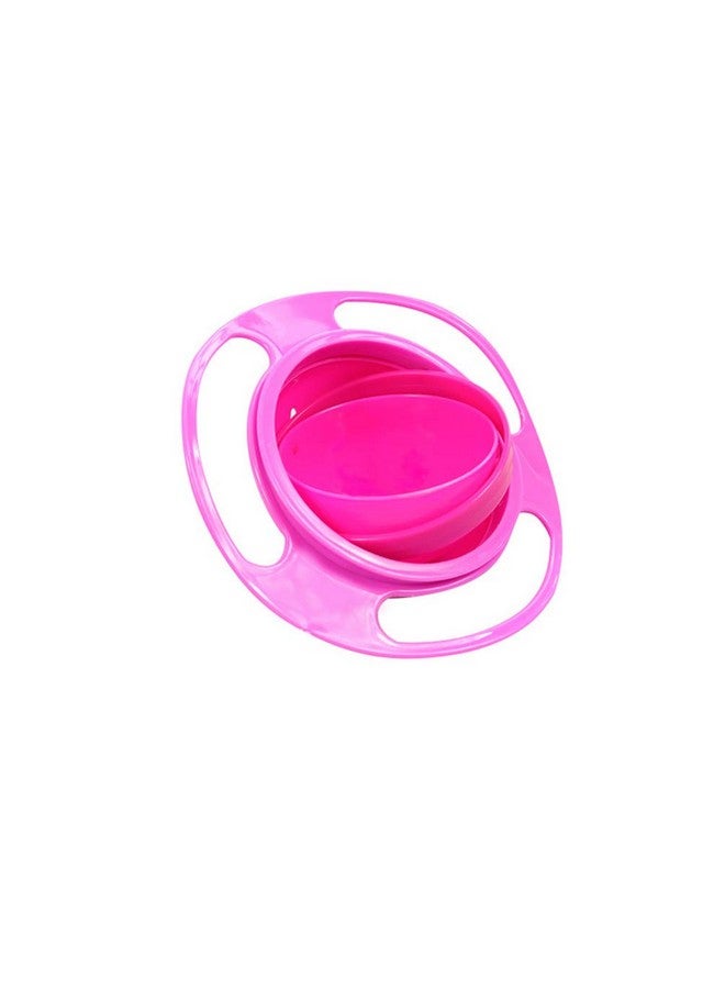 ESH7 Gyro Bowl Funny 360 Degree Rotate Spill-Proof Bowl with Lid Feeding Without Mess Toy for Toddler Baby Kids Children,Pink - Image 1