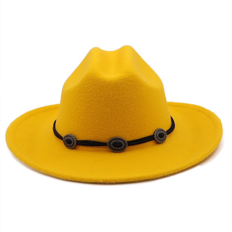 Fedora Hat Unisex  Flat Brim Rolled Edge Winter Hat - Image 4