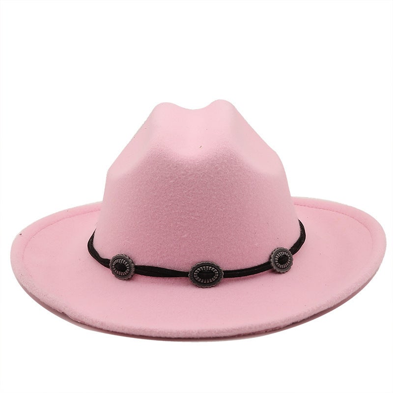 Fedora Hat Unisex  Flat Brim Rolled Edge Winter Hat - Image 3