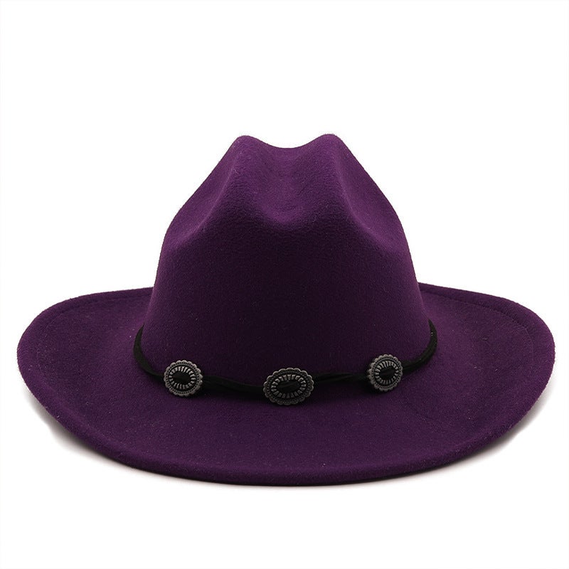 Fedora Hat Unisex  Flat Brim Rolled Edge Winter Hat - Image 1