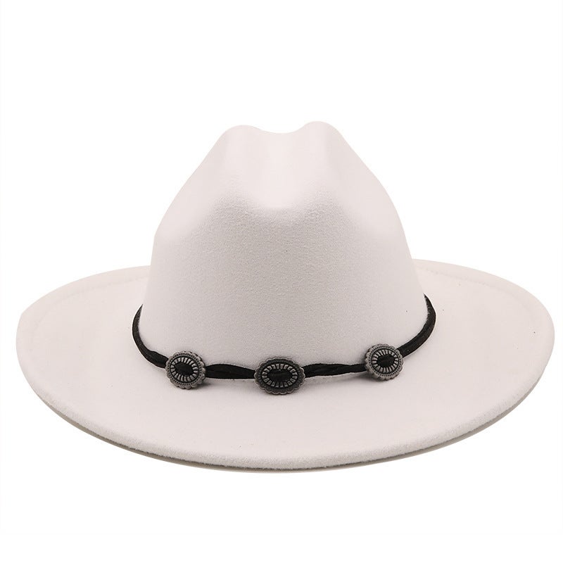 Fedora Hat Unisex  Flat Brim Rolled Edge Winter Hat - Image 2