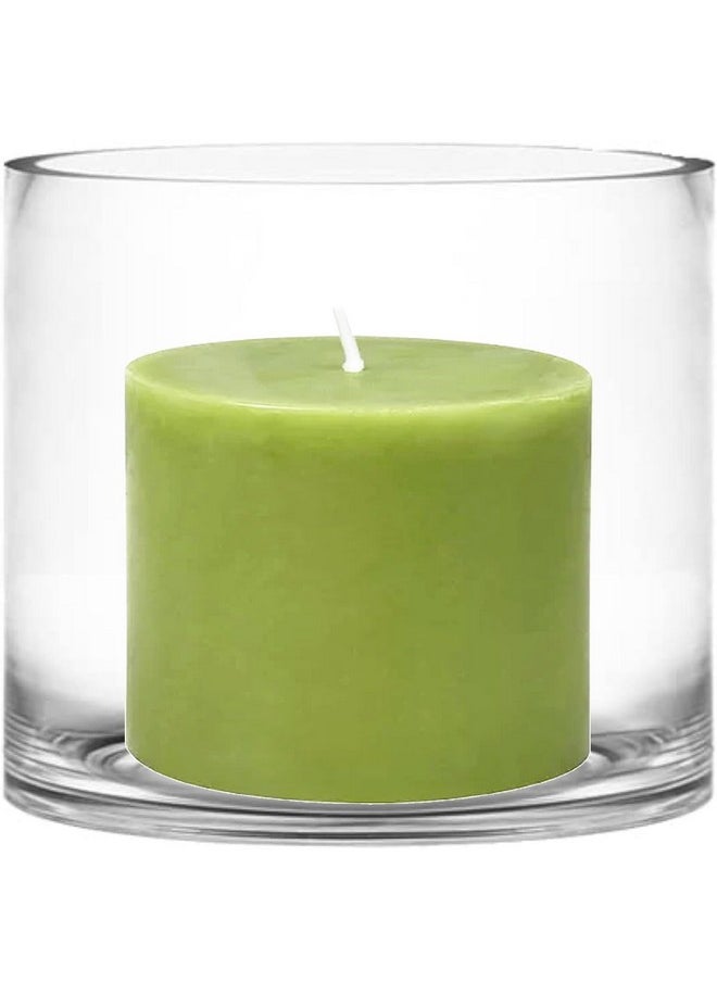 CYS EXCEL CYS Excel Clear Glass Cylinder Flower Vase (H:6" D:7") | Glass Vase Centerpieces Hurricane Floating Candle Holder Vase  - Image 5