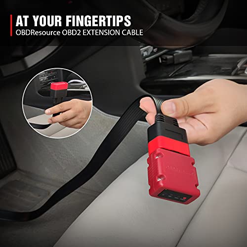 OBDResource كابل تمديد OBD2، أداة تشخيص السيارات الاحترافية، كابل تمديد كامل 16 دبوس لأداة فحص ODBII Forscan لفحص جميع سيارات المركبات، قارئ رموز محرك الكمبيوتر - 36 سم/14.2 بوصة - Image 5