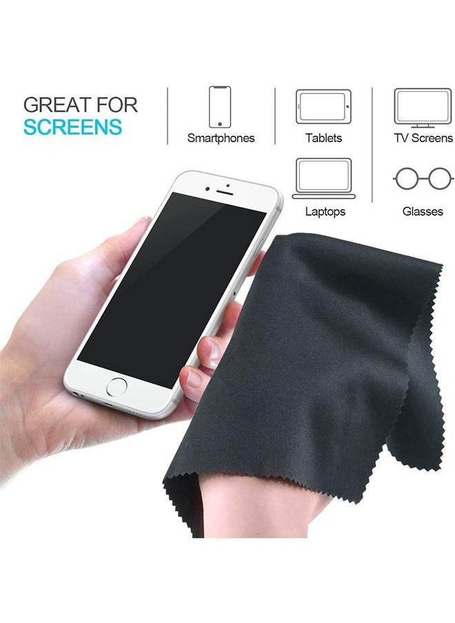 S-Color 10 Pieces Microfiber Cleaning Cloths For Computers Eyeglasses Glasses Screen Camera Lens Touch LCD TV Screen Cell Phone Tablet Laptops IPad  - Image 2