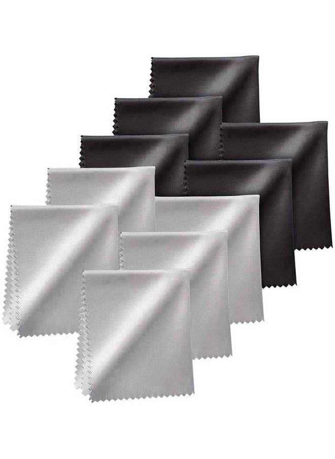 S-Color 10 Pieces Microfiber Cleaning Cloths For Computers Eyeglasses Glasses Screen Camera Lens Touch LCD TV Screen Cell Phone Tablet Laptops IPad  - Image 1