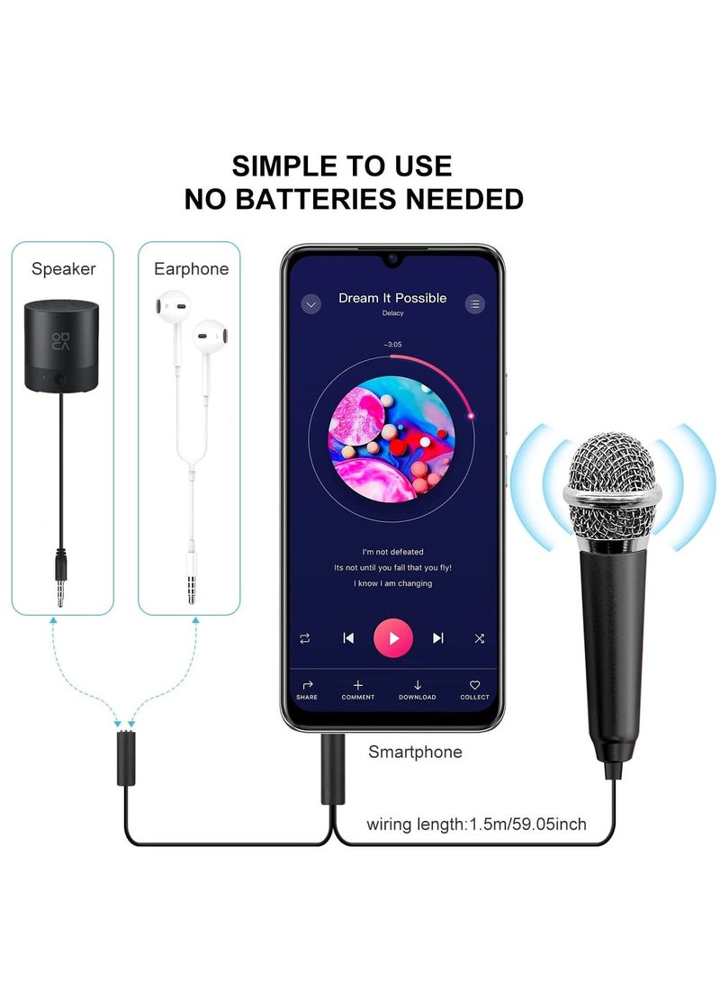 Mini Portable Vocal/Instrument Microphone - 3.5mm Audio Connector Compatible with iPhone Laptop Notebook Samsung and Android with Holder Clip  - Image 2
