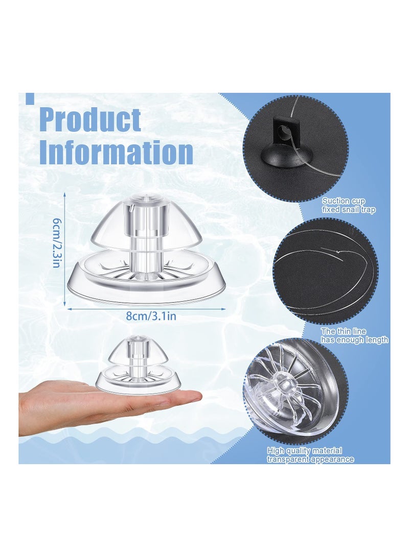 KASTWAVE 4 Pieces Aquarium Snail Trap Set Fish Tank Snail Catcher Clear Snail Trapping Device Planarian Leech Control Plastic Snail Removal Tool Aquatic Pest Catch Box for Pest-Free Aquarium Maintenance - Image 5