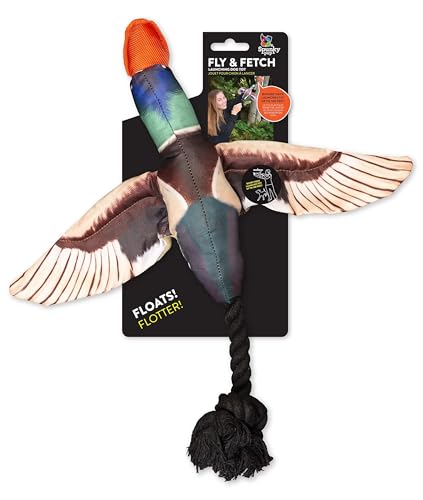 Spunky Pup Fly Fetch Plush Dog Toy Duck - Image 1