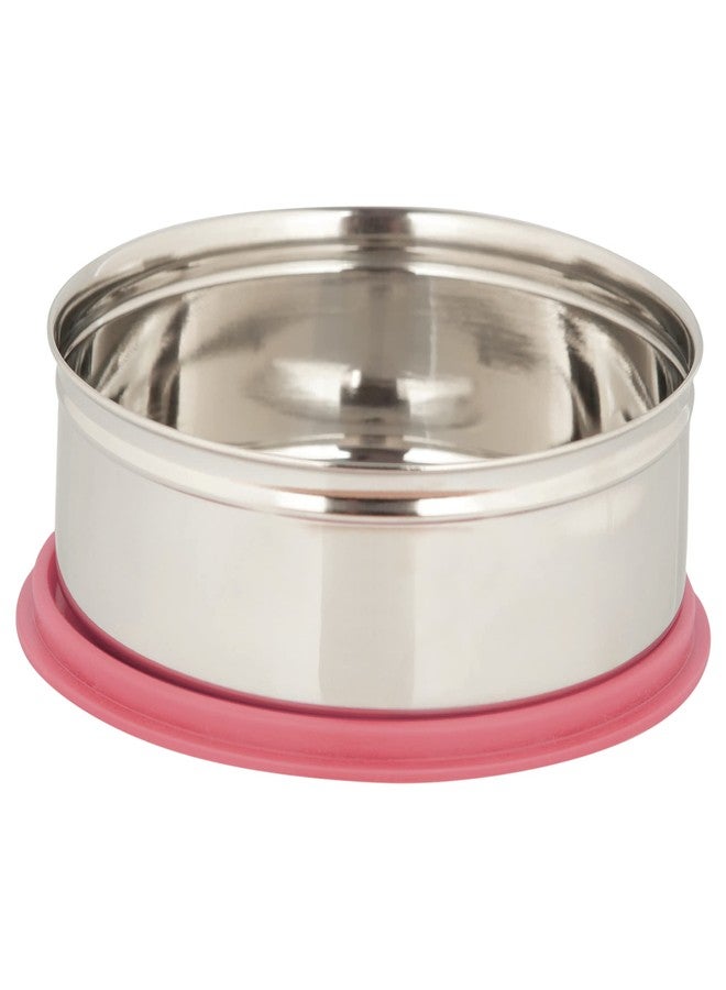 Gluman Stainless Steel 750 ml Round Shape Multipurpose Storage Container (Pink) - Image 4