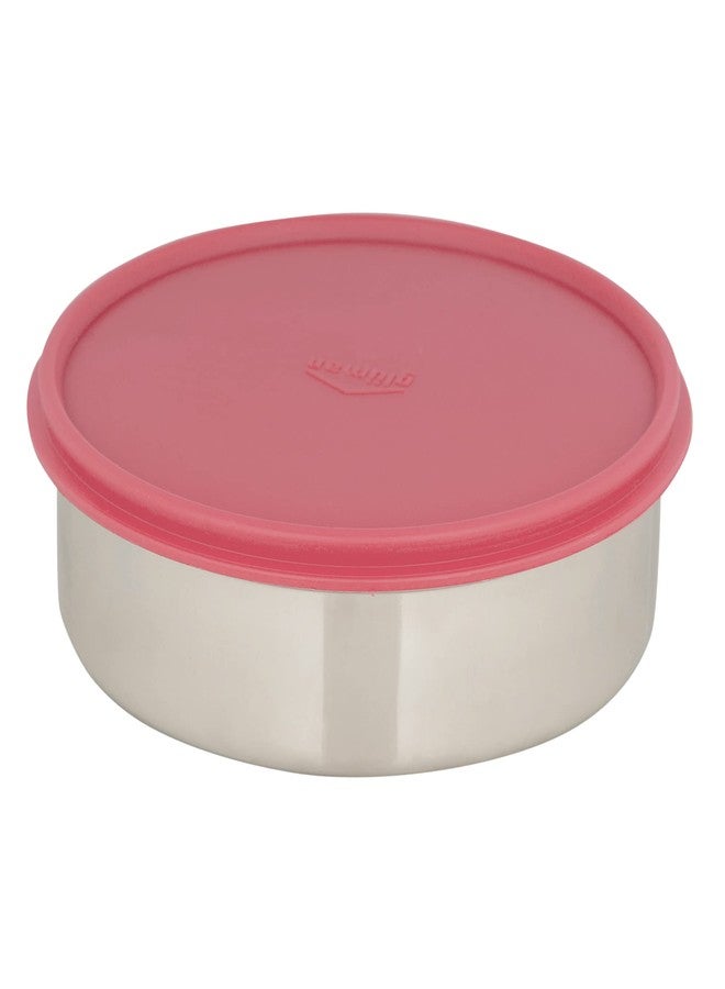 Gluman Stainless Steel 750 ml Round Shape Multipurpose Storage Container (Pink) - Image 2