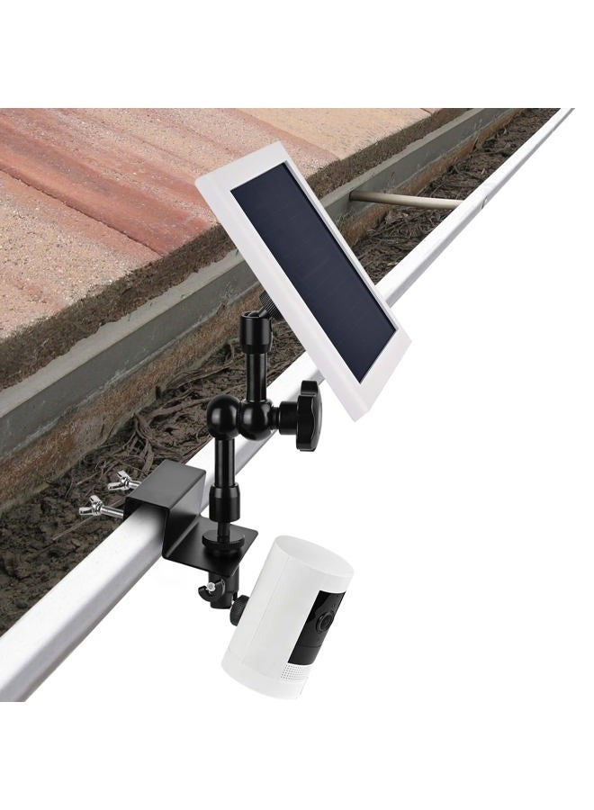 ALERTCAM 2-in-1 Gutter Mount for Ring Solar Panel, Stick Up Cam Battery and Spotlight Cam Battery, Perfect Angle to Get Adequate Sunlight for Your Ring Solar Panel - Black - Image 1