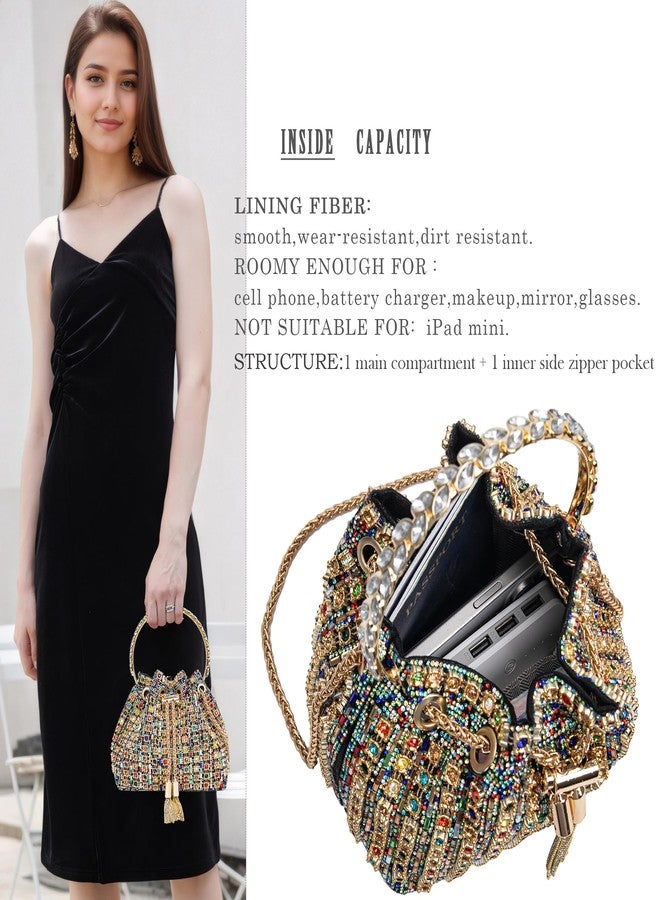 BBTT.ful Sparkly Diamond Evening Bag Clutch Purses for Women Rhinestone Purse Glitter Handbag for Party Prom Cocktail(colorful) - Image 4