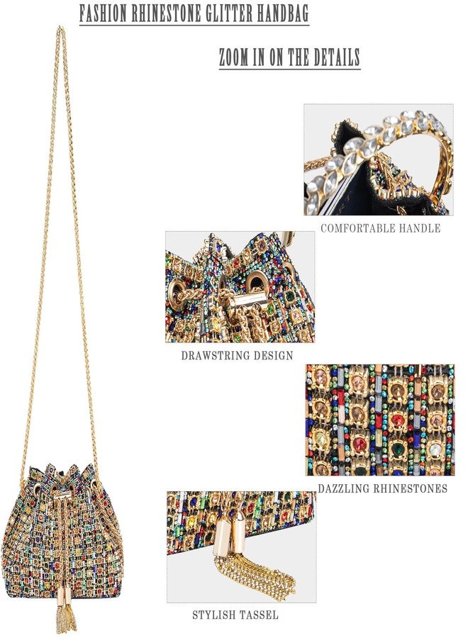 BBTT.ful Sparkly Diamond Evening Bag Clutch Purses for Women Rhinestone Purse Glitter Handbag for Party Prom Cocktail(colorful) - Image 3