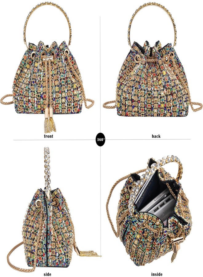 BBTT.ful Sparkly Diamond Evening Bag Clutch Purses for Women Rhinestone Purse Glitter Handbag for Party Prom Cocktail(colorful) - Image 2