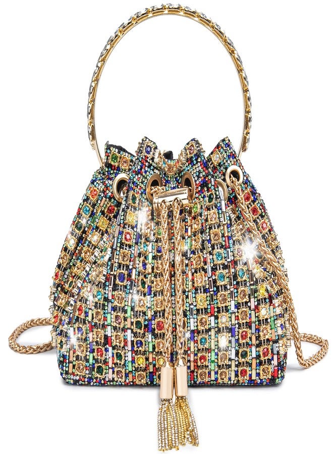 BBTT.ful Sparkly Diamond Evening Bag Clutch Purses for Women Rhinestone Purse Glitter Handbag for Party Prom Cocktail(colorful) - Image 1