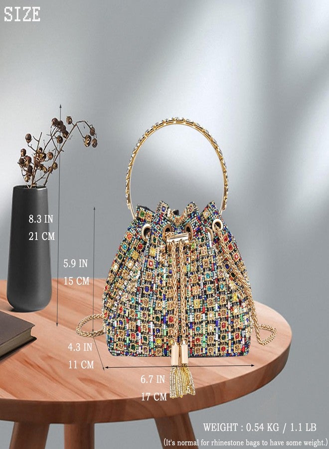 BBTT.ful Sparkly Diamond Evening Bag Clutch Purses for Women Rhinestone Purse Glitter Handbag for Party Prom Cocktail(colorful) - Image 5