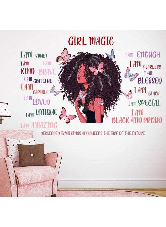 مارسبارك ملصق حائط اقتباس ملهم للفتاة السوداء، ملصق على شكل فراشة، مقولة تحفيزية، ملصق ديكور حائط أمريكي لتزيين الحائط، ديكورات غرفة نوم المرأة الأفريقية وغرفة اللعب (النمط الكلاسيكي) - Image 1