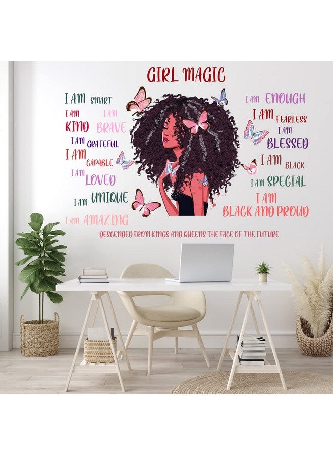 مارسبارك ملصق حائط اقتباس ملهم للفتاة السوداء، ملصق على شكل فراشة، مقولة تحفيزية، ملصق ديكور حائط أمريكي لتزيين الحائط، ديكورات غرفة نوم المرأة الأفريقية وغرفة اللعب (النمط الكلاسيكي) - Image 4