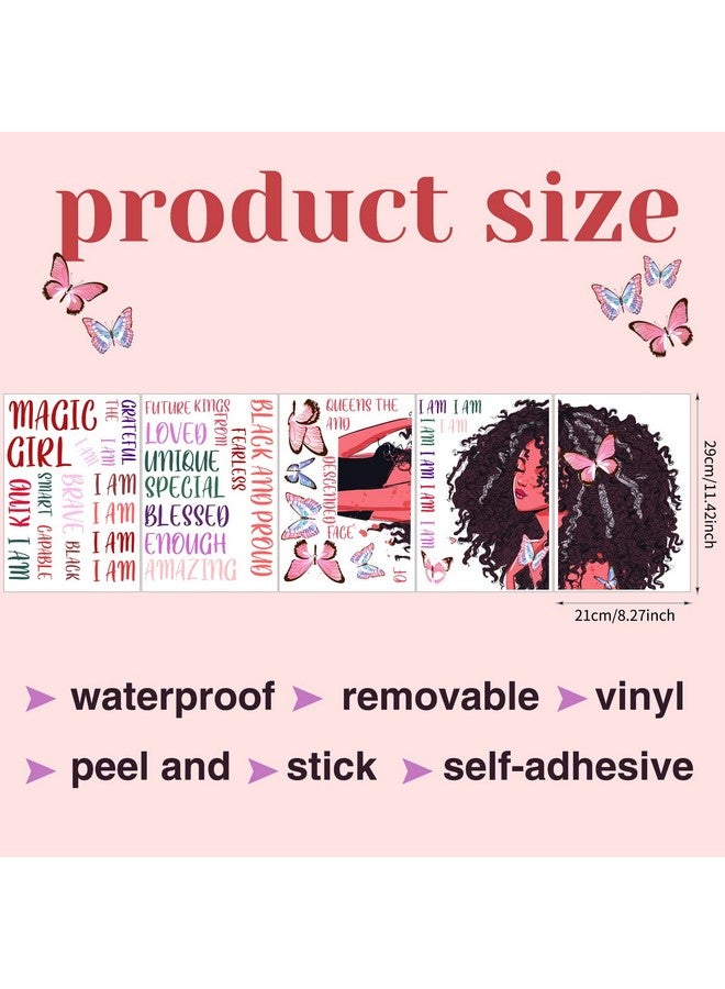 مارسبارك ملصق حائط اقتباس ملهم للفتاة السوداء، ملصق على شكل فراشة، مقولة تحفيزية، ملصق ديكور حائط أمريكي لتزيين الحائط، ديكورات غرفة نوم المرأة الأفريقية وغرفة اللعب (النمط الكلاسيكي) - Image 2