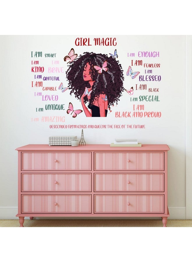 مارسبارك ملصق حائط اقتباس ملهم للفتاة السوداء، ملصق على شكل فراشة، مقولة تحفيزية، ملصق ديكور حائط أمريكي لتزيين الحائط، ديكورات غرفة نوم المرأة الأفريقية وغرفة اللعب (النمط الكلاسيكي) - Image 5