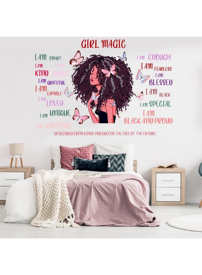 مارسبارك ملصق حائط اقتباس ملهم للفتاة السوداء، ملصق على شكل فراشة، مقولة تحفيزية، ملصق ديكور حائط أمريكي لتزيين الحائط، ديكورات غرفة نوم المرأة الأفريقية وغرفة اللعب (النمط الكلاسيكي) - Image 3
