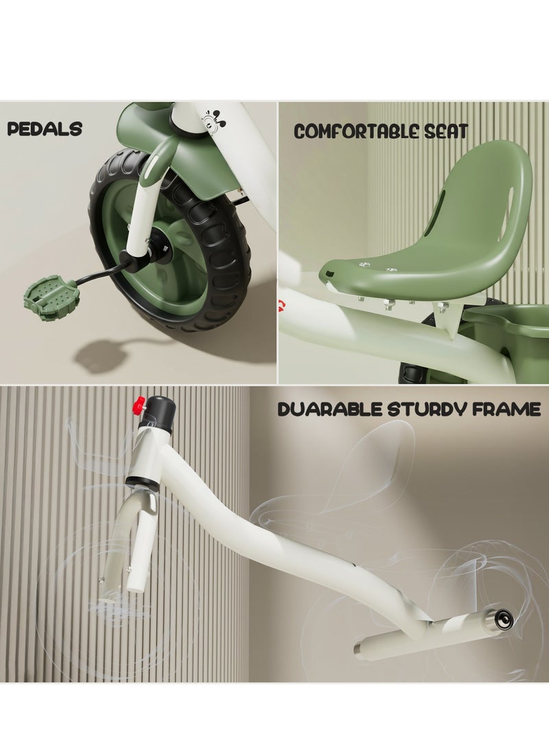 BAYBEE Baby Tricycle for Kids, Baby Cycle with High Backrest Front & Rear Storage Basket | Kids Cycle Bike | Kids Tricycle Cycle for Kids 2 to 5 Years Boys Girls Green - Image 4